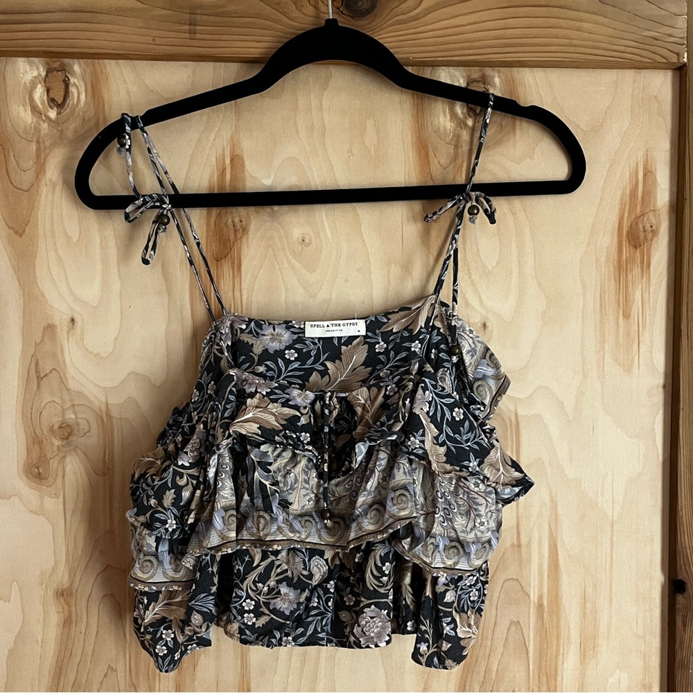 Spell & the gypsy Oasis ruffle crop top